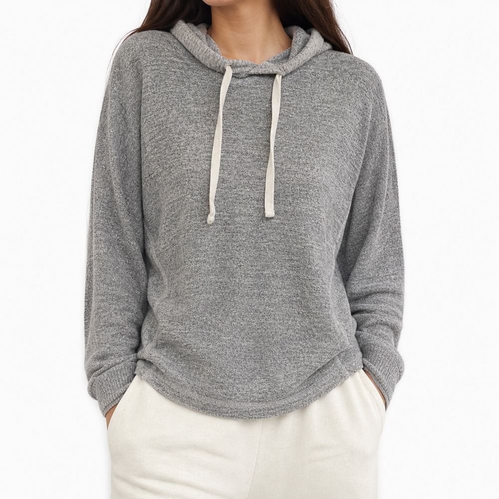 Abercrombie & Fitch Soft A&F Cozy Pullover Hoodie Women Medium Grey Ribbed Cuffs